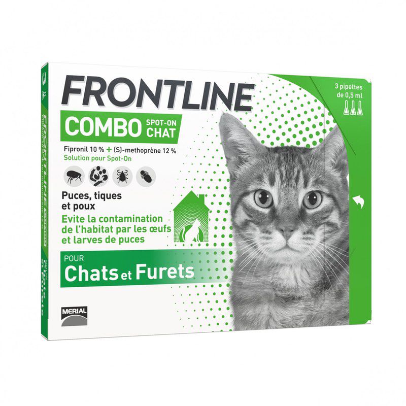 Frontline Combo Anti flea and anti tick pipettes for cat Merial 