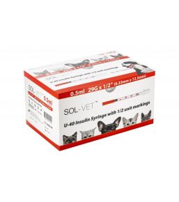 Sol-Vet 40-UI insulin syringes for dogs and cats